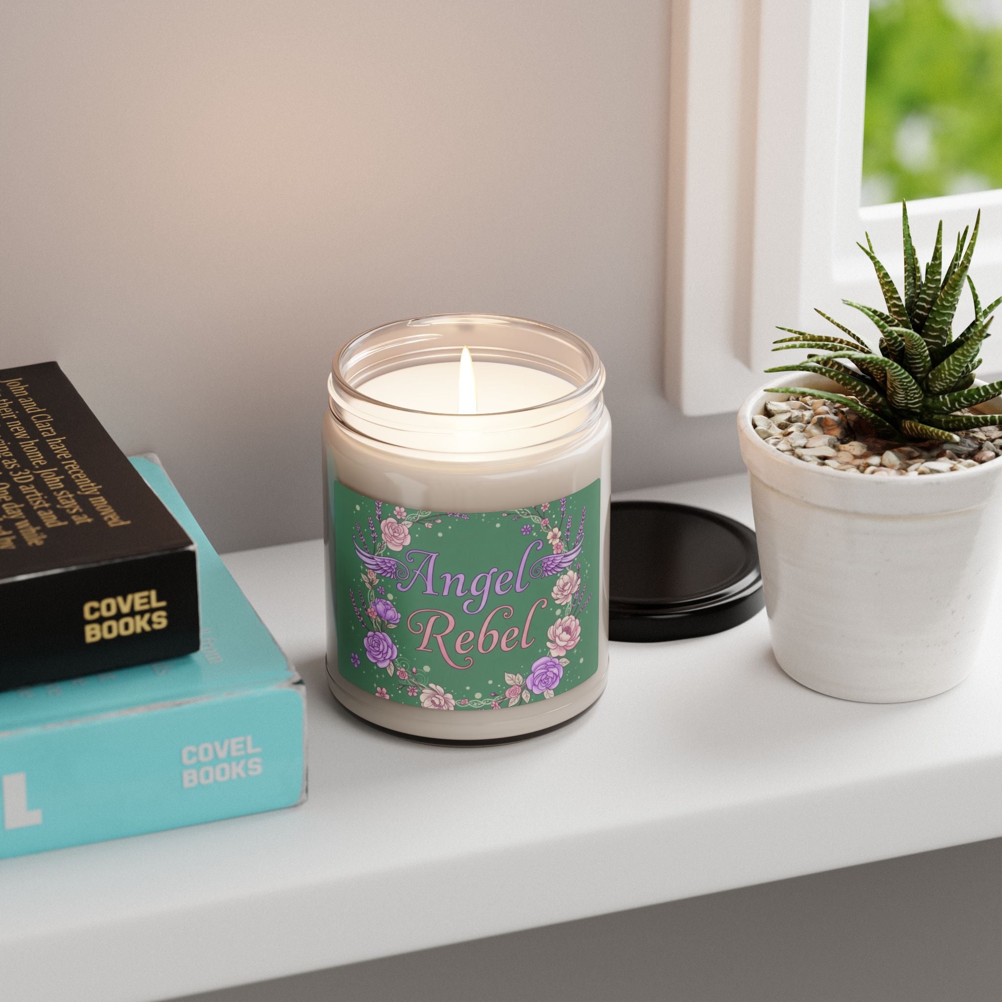 Angelic Rebel Candle - Floral Scented 9oz Soy Candle, Relaxation, Home Decor, Gift for Her, Aromatherapy, Eco-Friendly