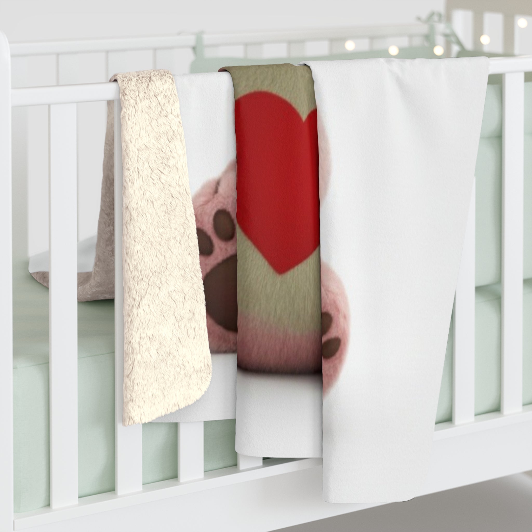 Cozy Love Bear Sherpa Fleece Blanket