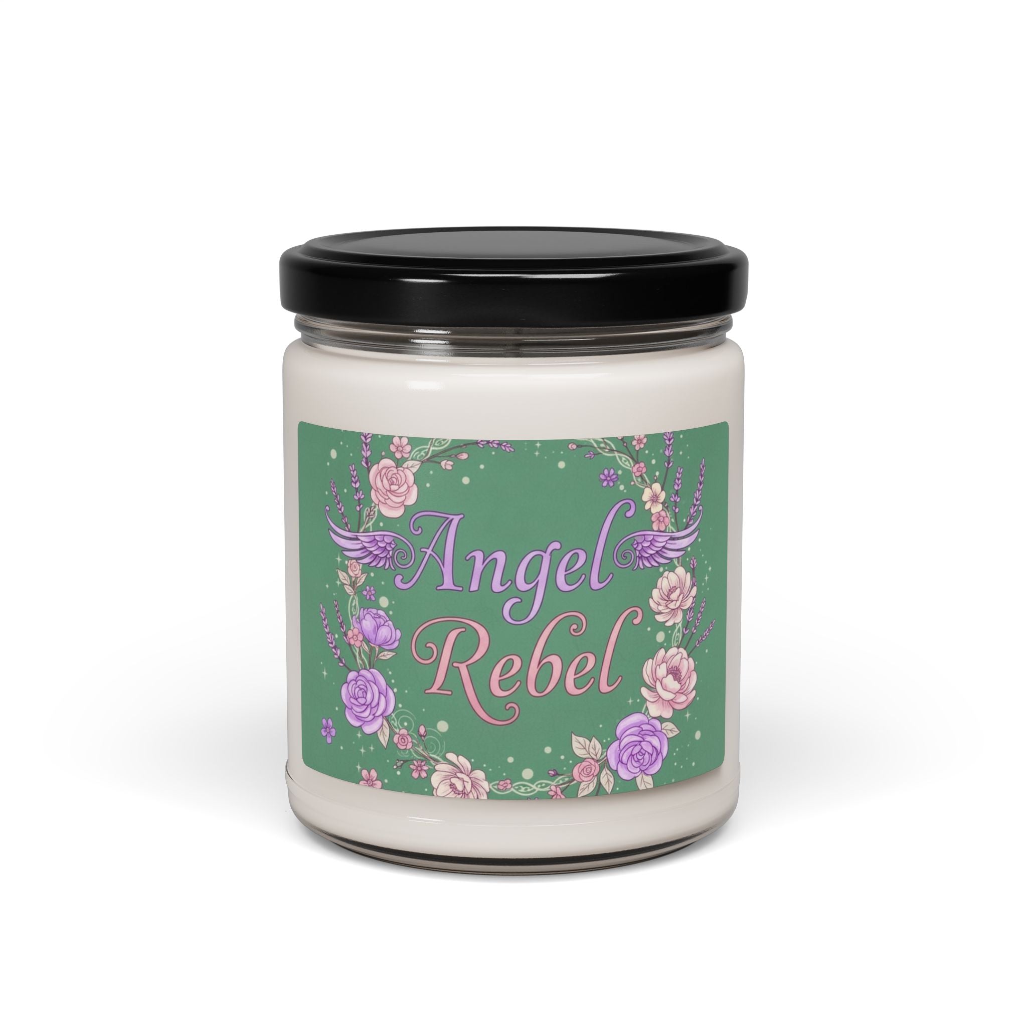 Angelic Rebel Candle - Floral Scented 9oz Soy Candle, Relaxation, Home Decor, Gift for Her, Aromatherapy, Eco-Friendly