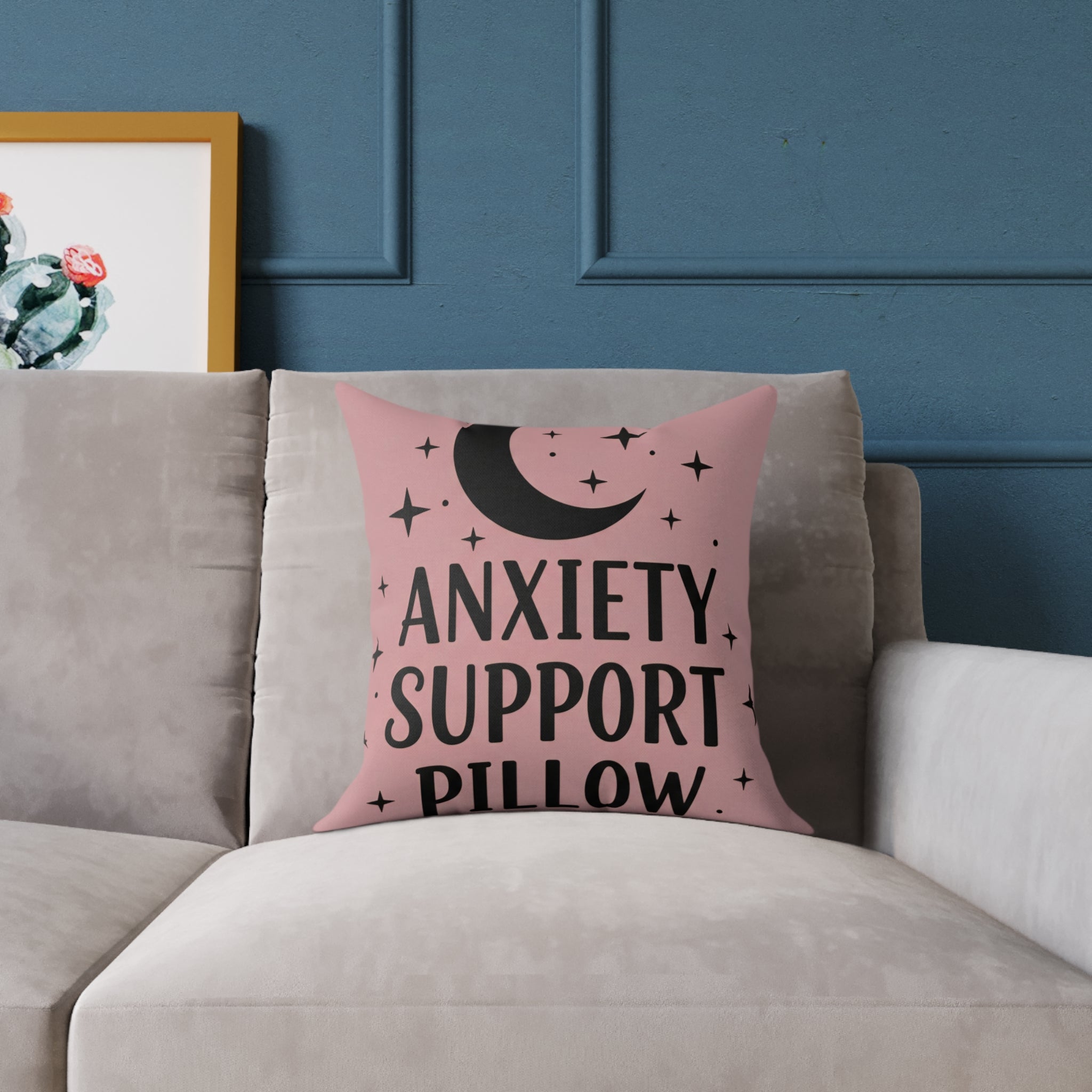 Anxiety Support Decorative Pillow, Cozy Home Decor, Gift for Stress Relief, Mental Health Awareness, Relaxing Space Accessory