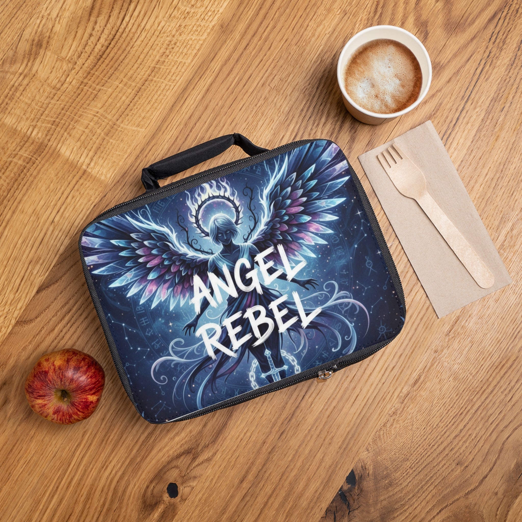 Angel Rebel Lunch Bag - Stylish Insulated Tote, Unique Gift for Her, Lunchbox for Work, School, and Adventures