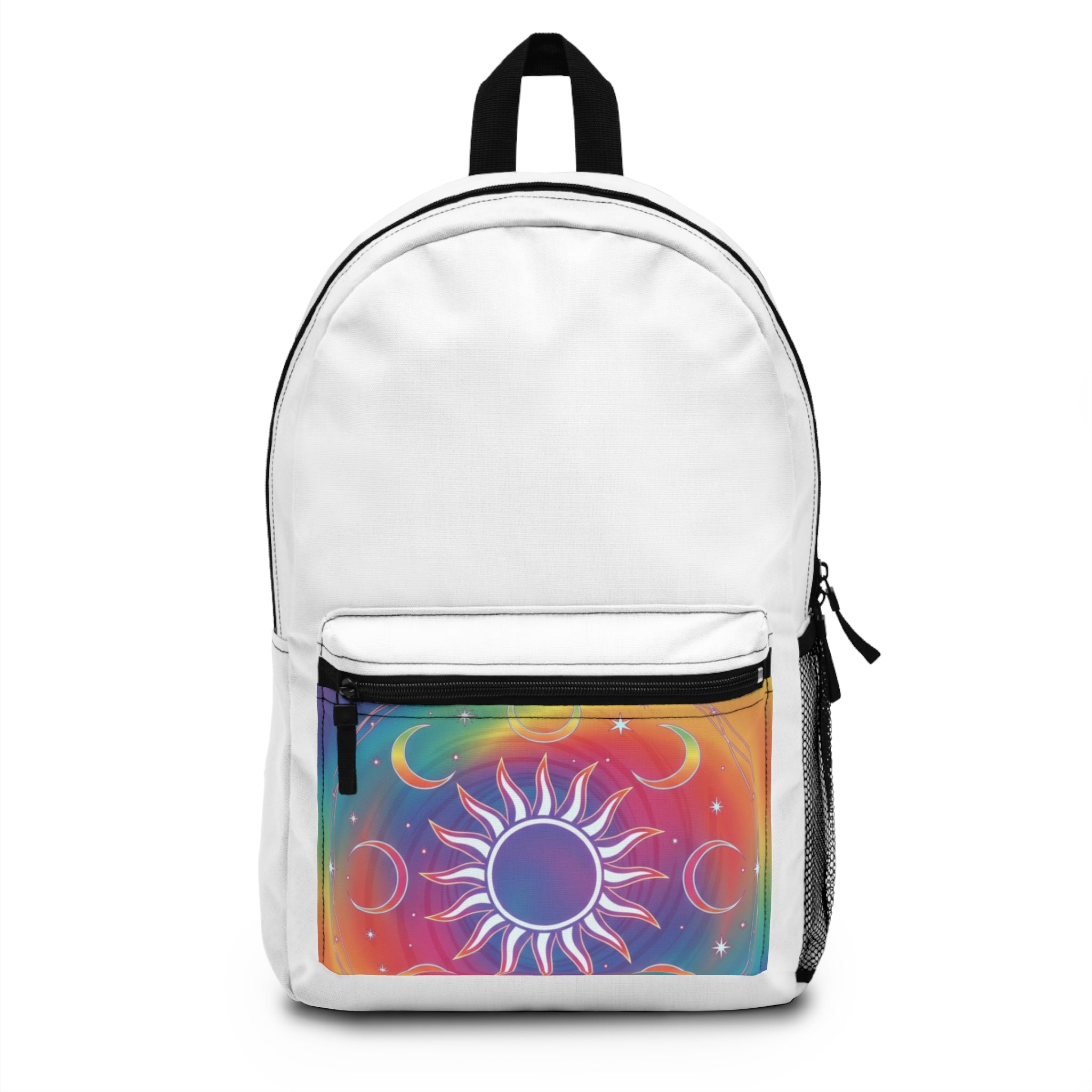 Bohemian Sun Print Backpack | Colorful Daypack, Travel Bag, Gift for Students, Festival Accessory, Stylish Backpack