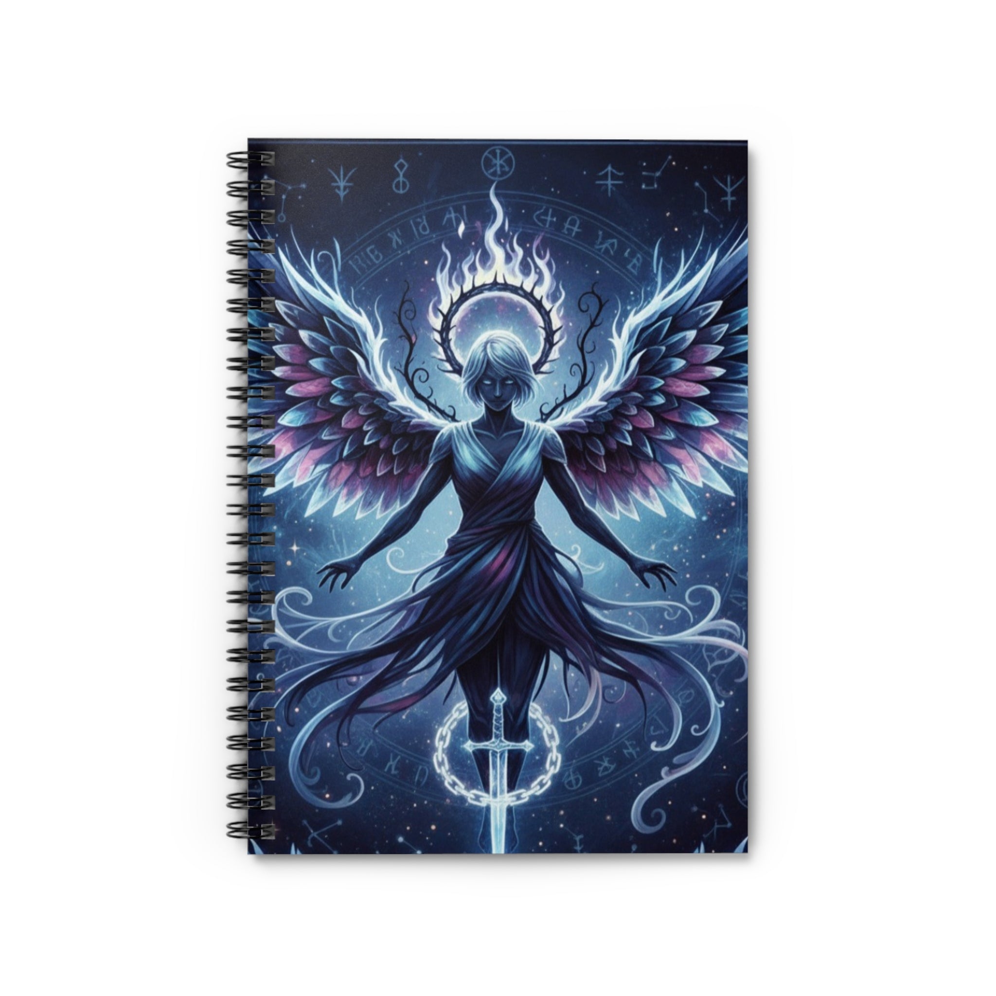 Celestial Guardian Spiral Notebook - Ruled Line, Ethereal Art Journal, Fantasy Notebook, Inspirational Writing, Gift for Dreamers