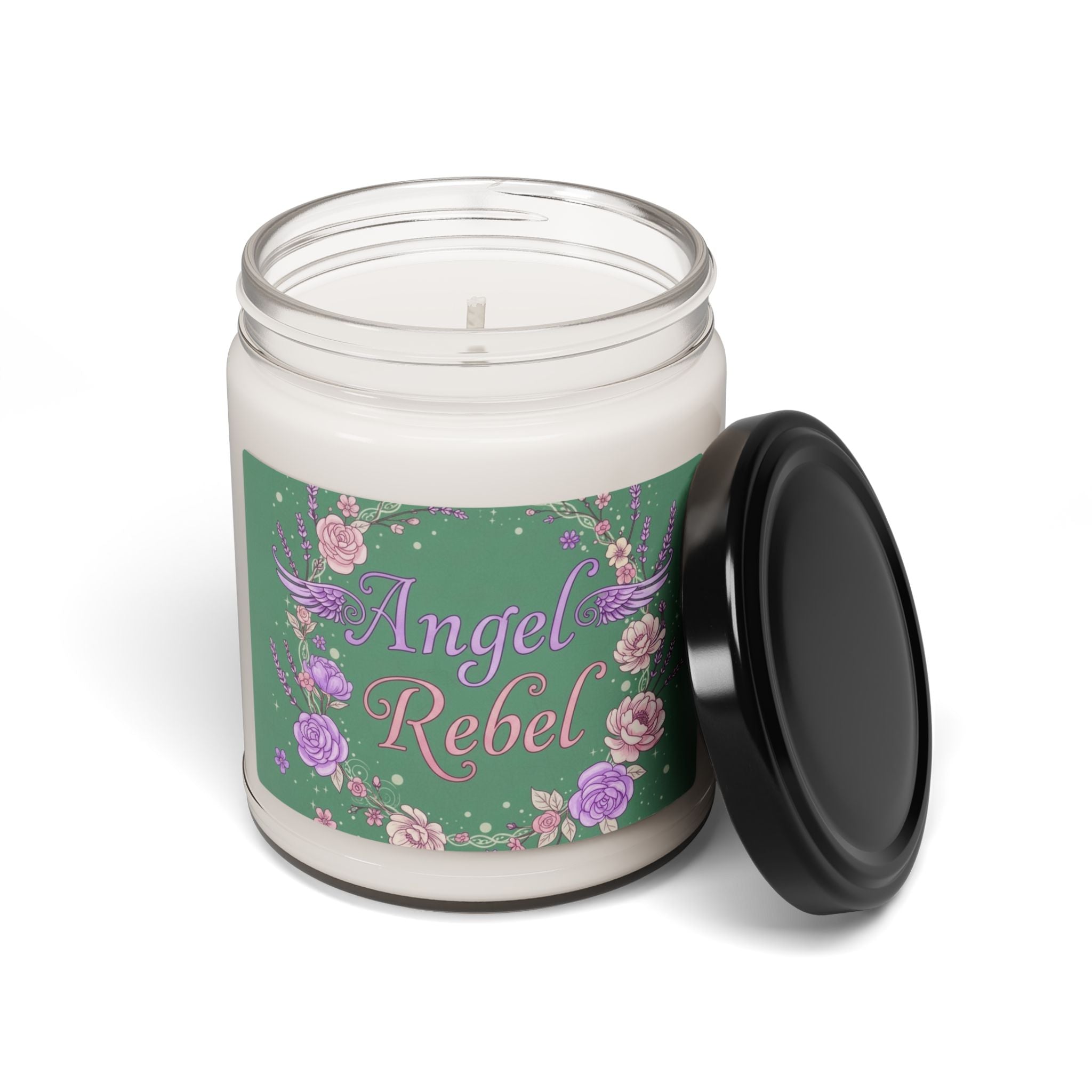 Angelic Rebel Candle - Floral Scented 9oz Soy Candle, Relaxation, Home Decor, Gift for Her, Aromatherapy, Eco-Friendly