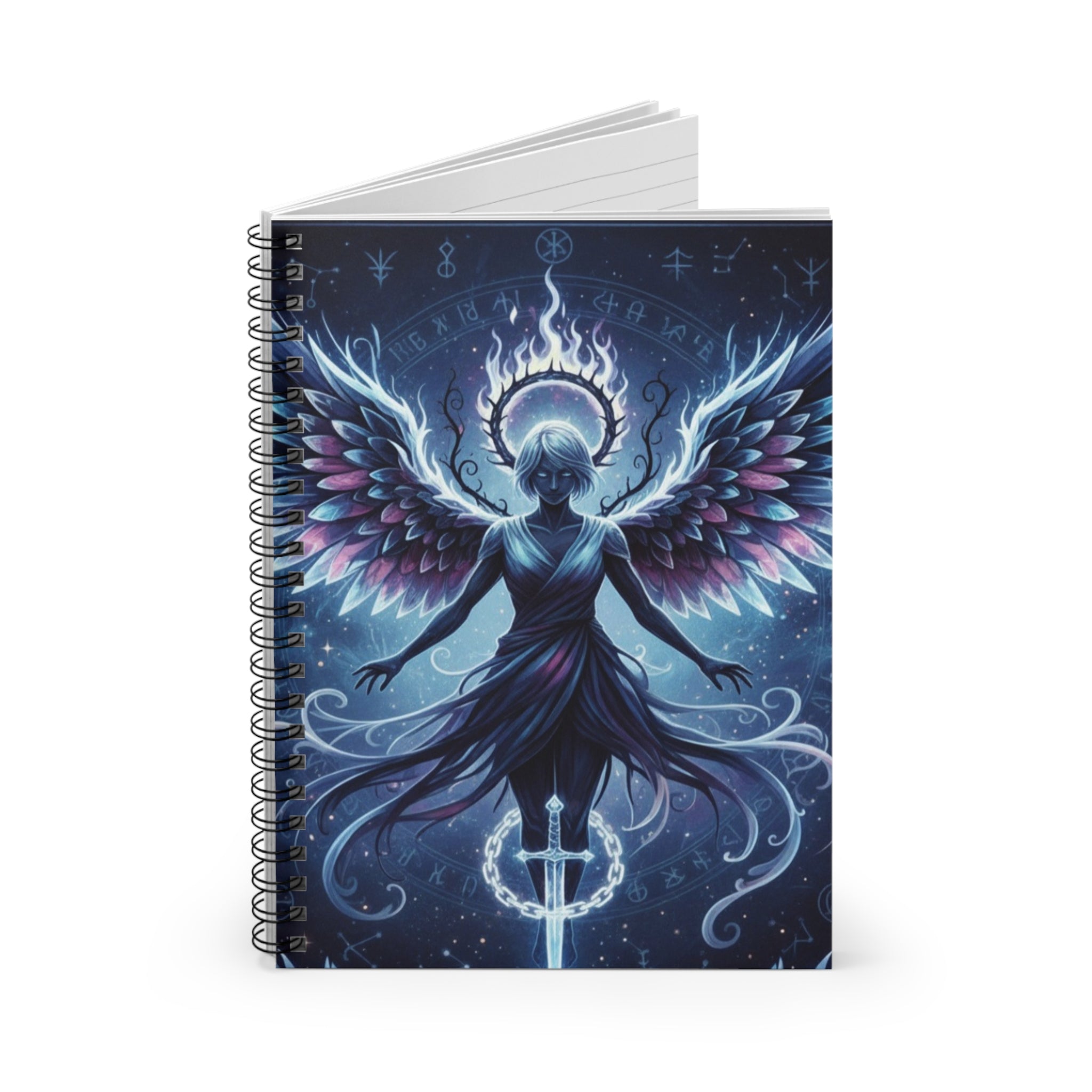 Celestial Guardian Spiral Notebook - Ruled Line, Ethereal Art Journal, Fantasy Notebook, Inspirational Writing, Gift for Dreamers