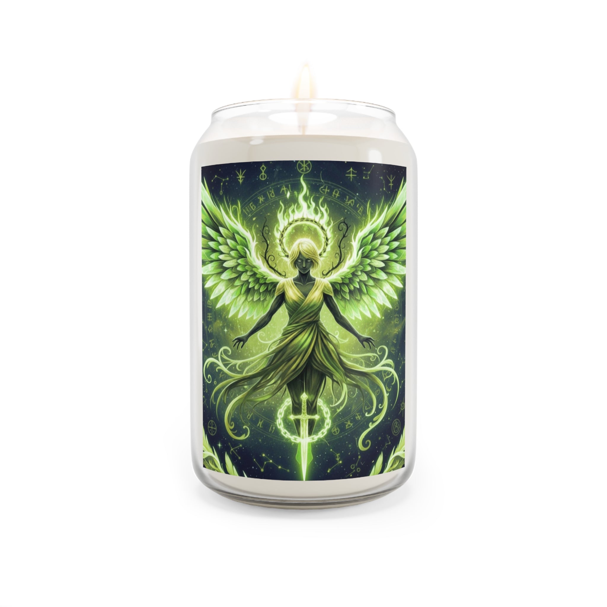 Aromatic Spiritual Soy Candles, Green Angel Decor, Eco-Friendly Home Fragrance, Meditation Gifts, Chrysoprasus Decor, Relaxation Candles