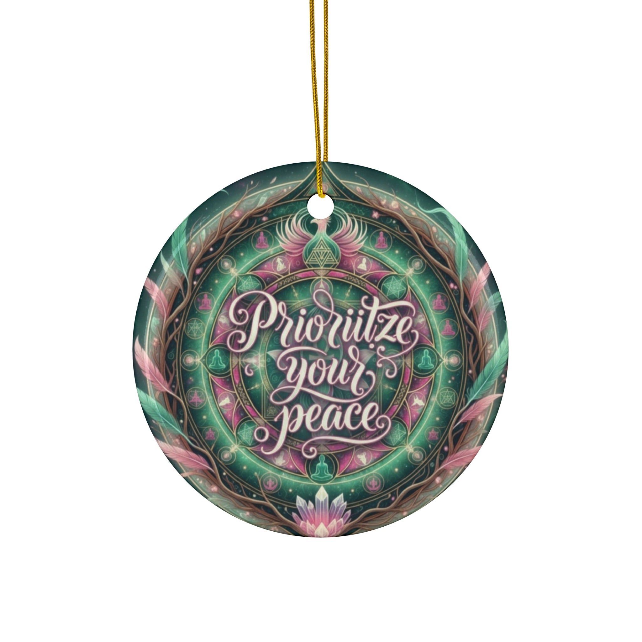Peace-Focused Ceramic Ornament