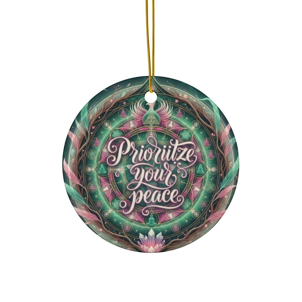 Peace-Focused Ceramic Ornament
