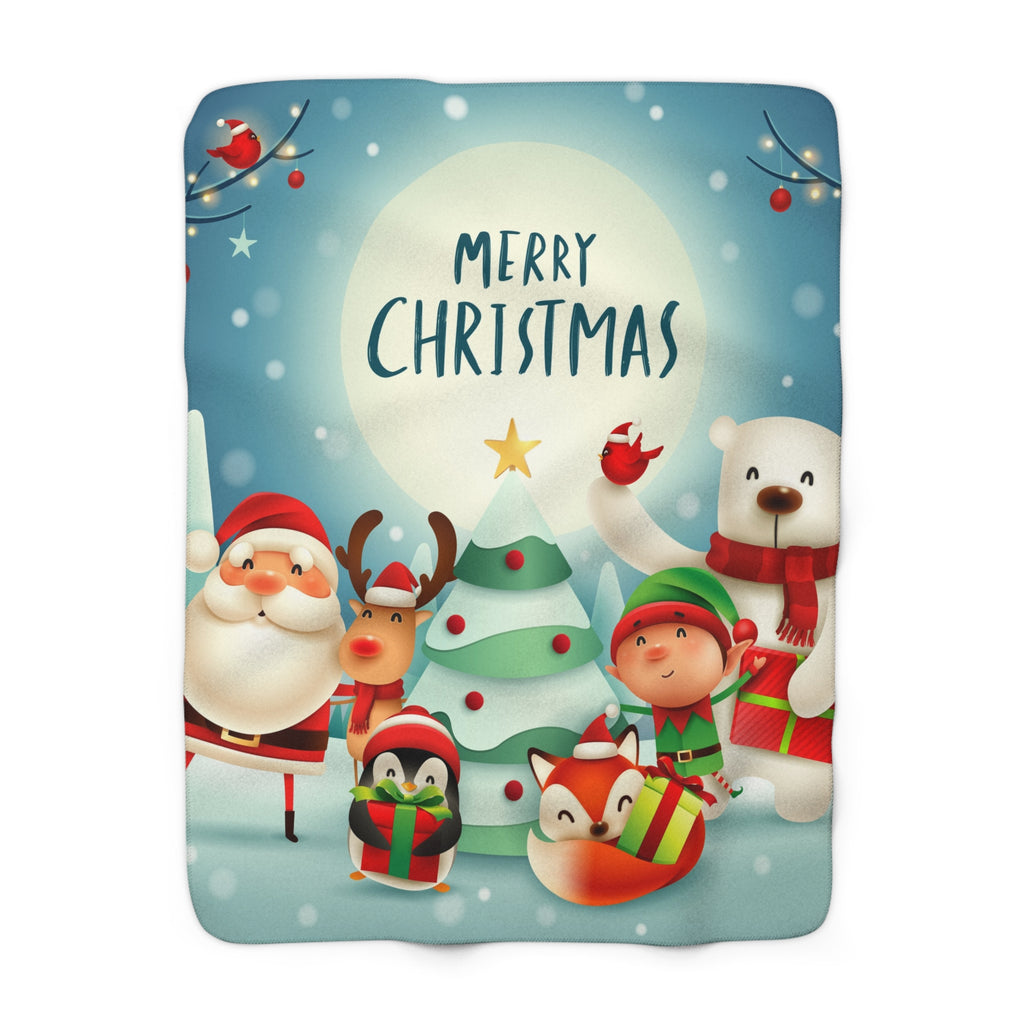 Cozy Christmas Sherpa Fleece Blanket - Festive Soft Throw for Holiday Decor, Gift for Family, Winter Warmth, Xmas Blanket, Seasonal Cuddles