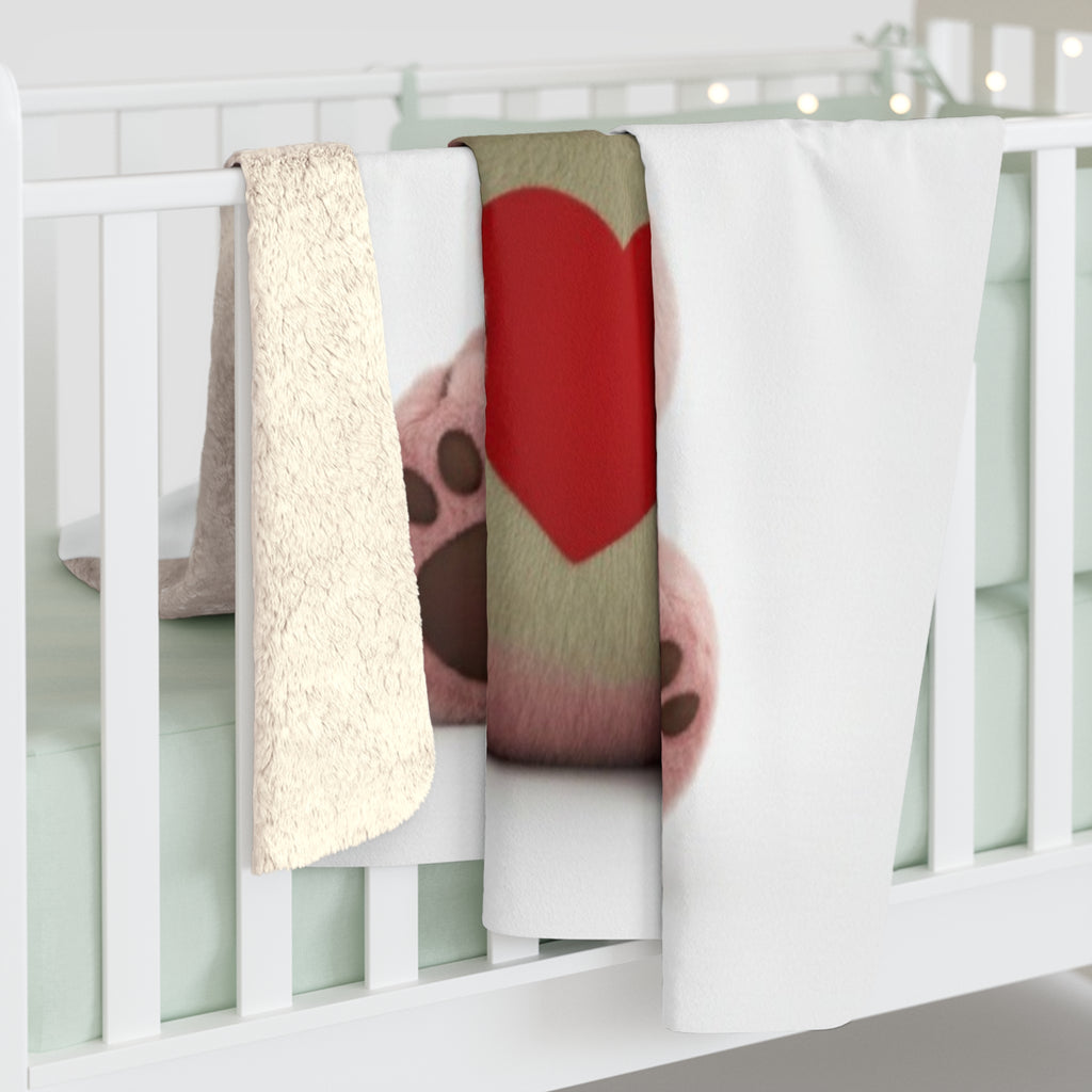 Cozy Love Bear Sherpa Fleece Blanket