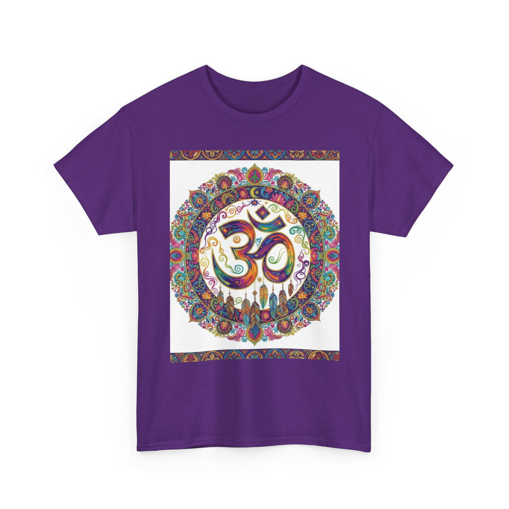 Colorful Lotus Flower Tee | Unisex Heavy Cotton Shirt, Mindfulness Gift, Yoga Apparel, Spiritual Tees, Meditation Top