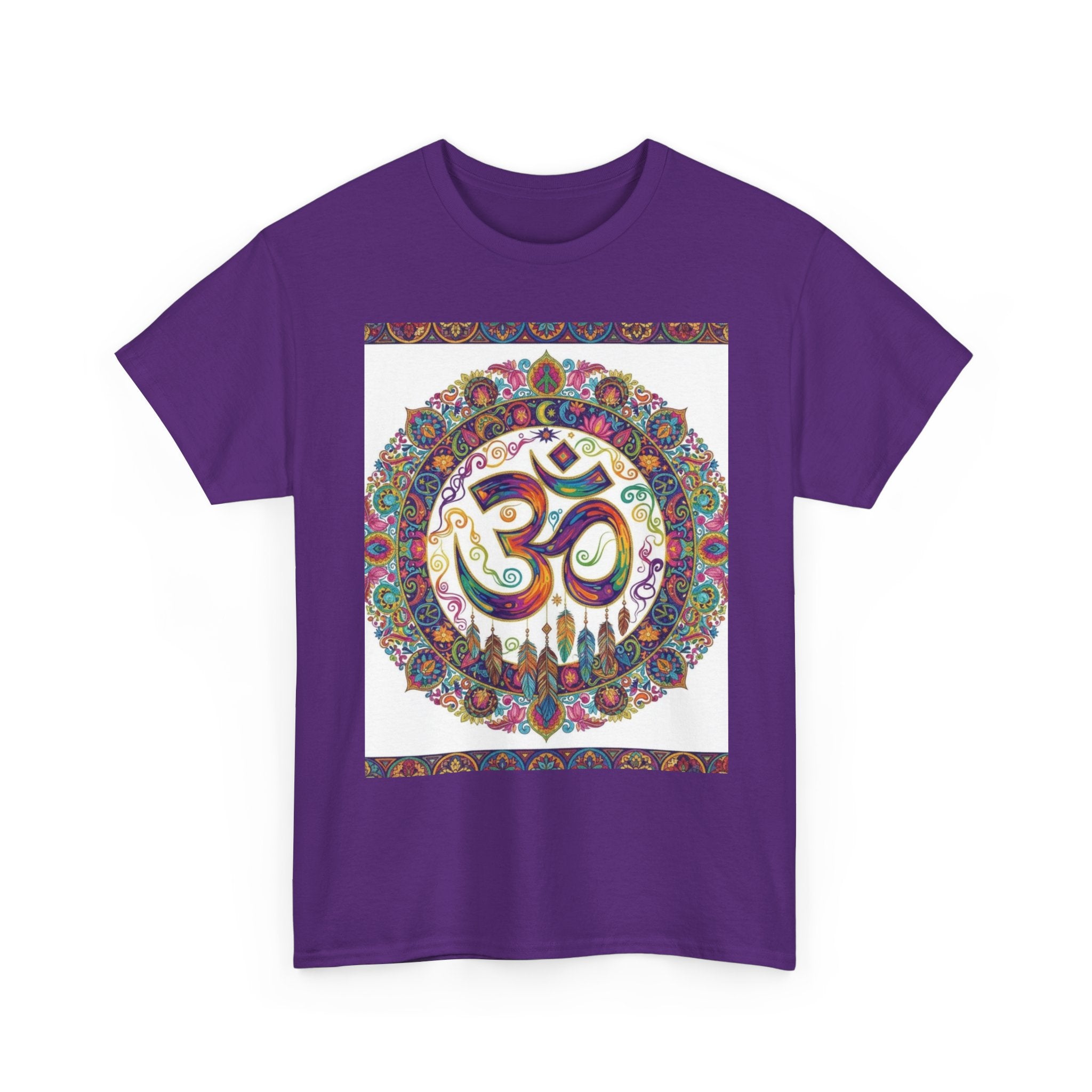 Colorful Lotus Flower Tee | Unisex Heavy Cotton Shirt, Mindfulness Gift, Yoga Apparel, Spiritual Tees, Meditation Top