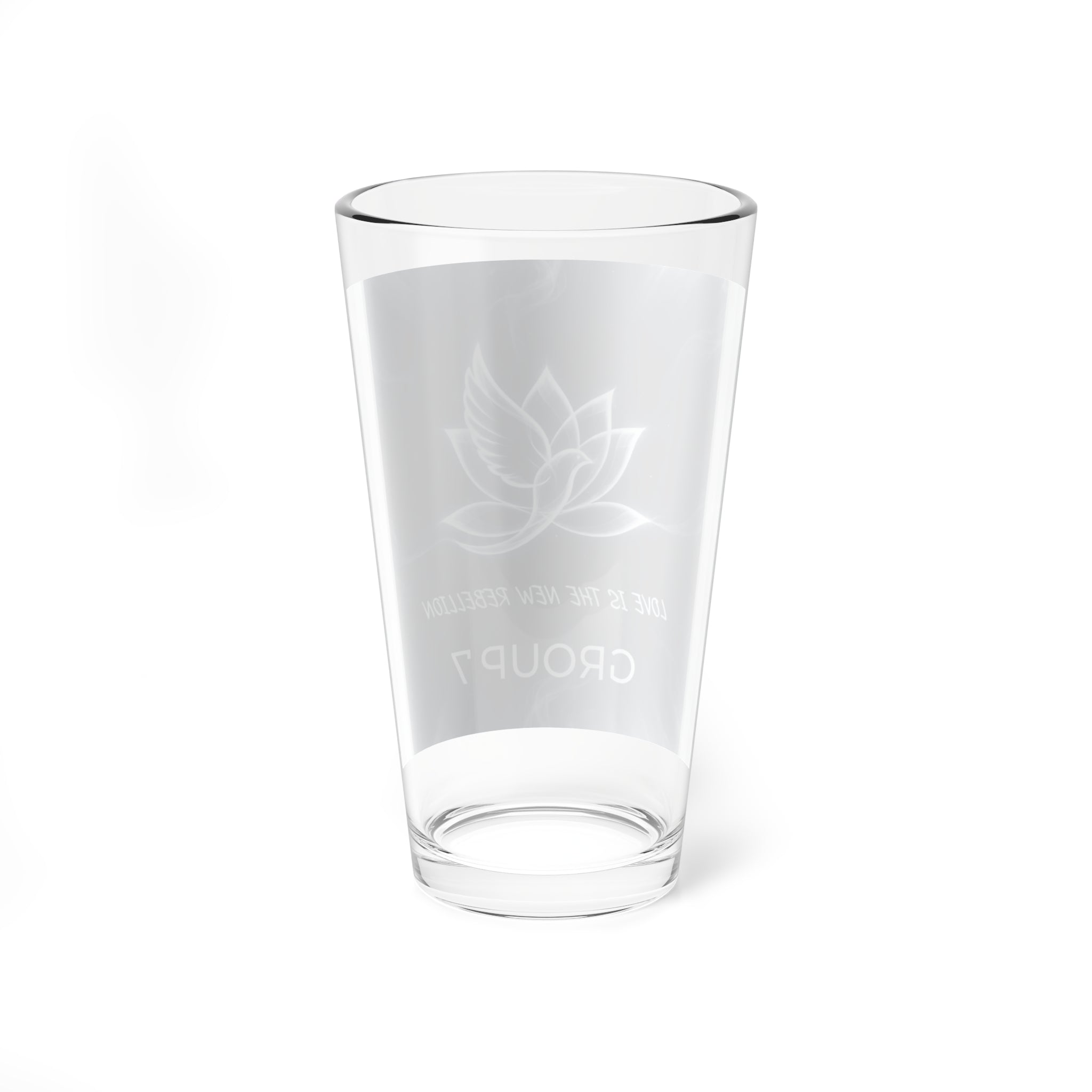 16oz Mixing Glass — 'Love Is The New Rebellion' Lotus Design (Group 7)