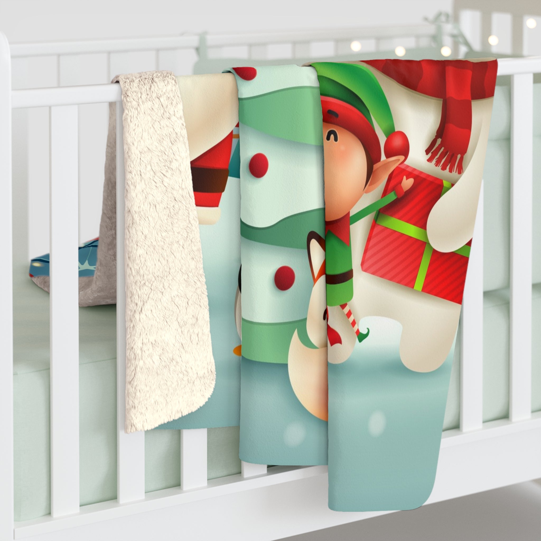 Cozy Christmas Sherpa Fleece Blanket - Festive Soft Throw for Holiday Decor, Gift for Family, Winter Warmth, Xmas Blanket, Seasonal Cuddles