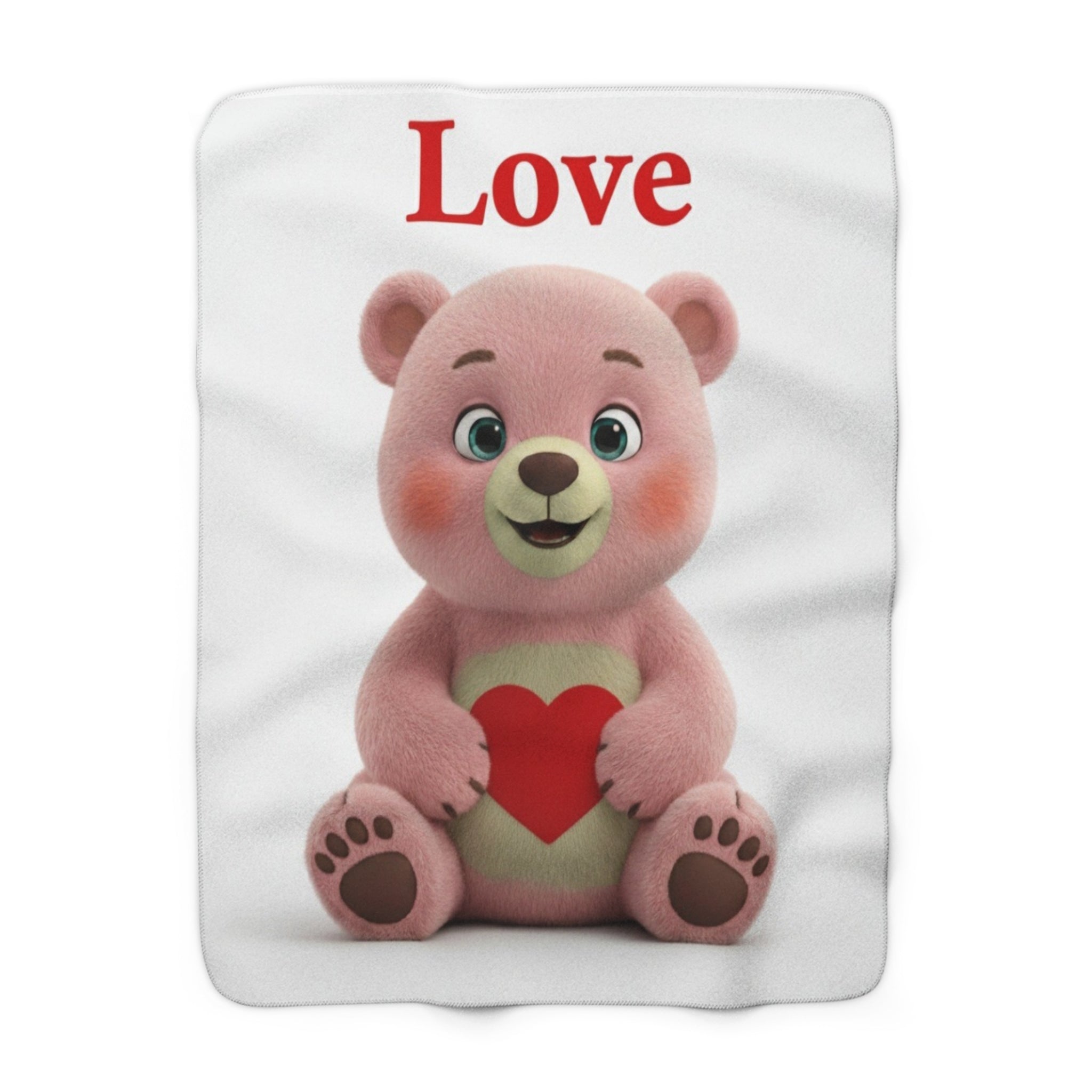 Cozy Love Bear Sherpa Fleece Blanket