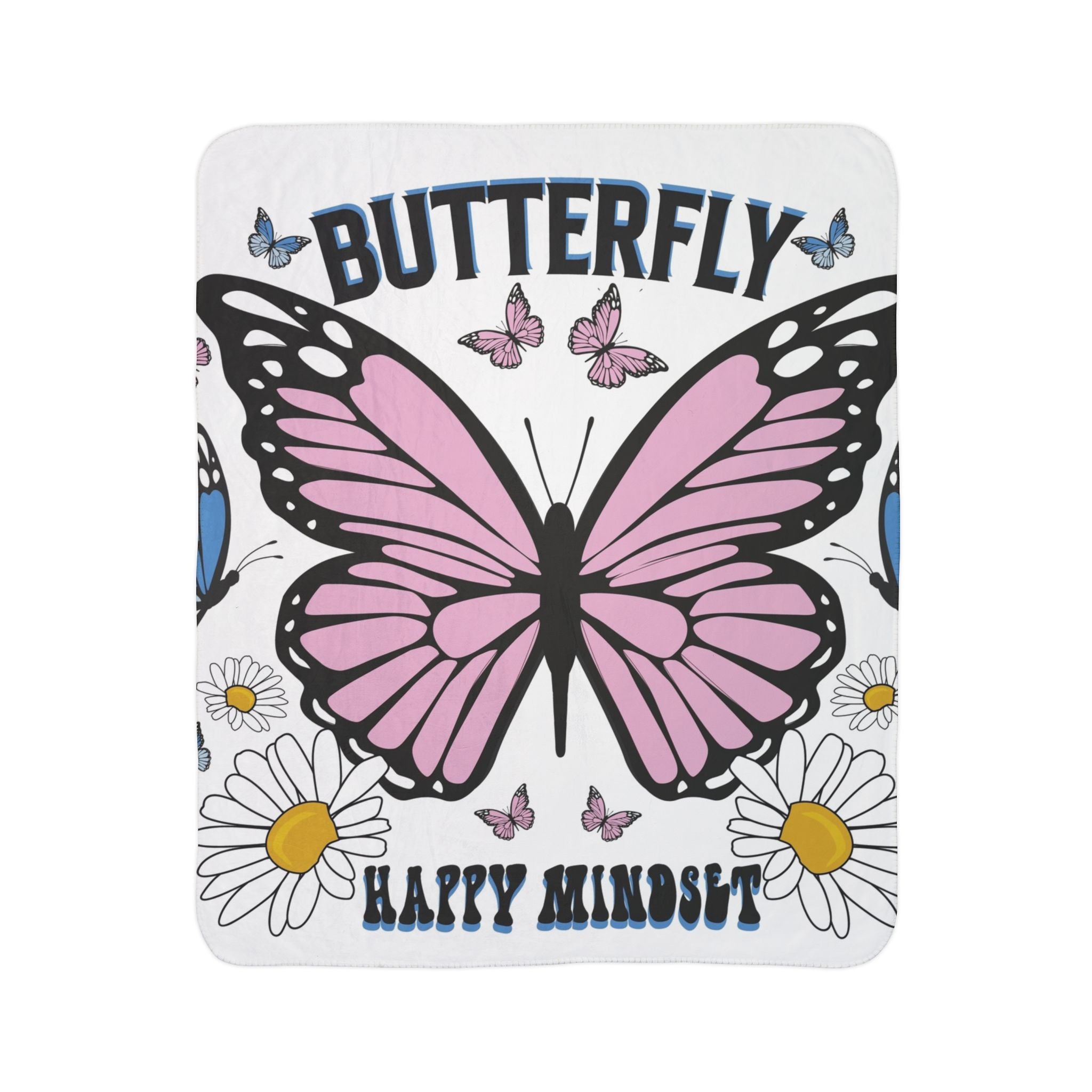 Butterfly Fleece Sherpa Blanket - Happy Mindset Design