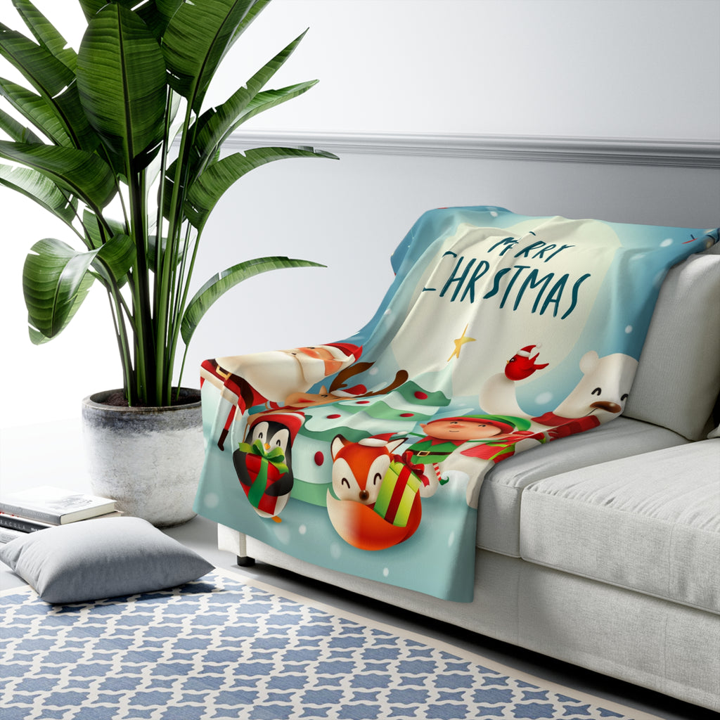 Cozy Christmas Sherpa Fleece Blanket - Festive Soft Throw for Holiday Decor, Gift for Family, Winter Warmth, Xmas Blanket, Seasonal Cuddles