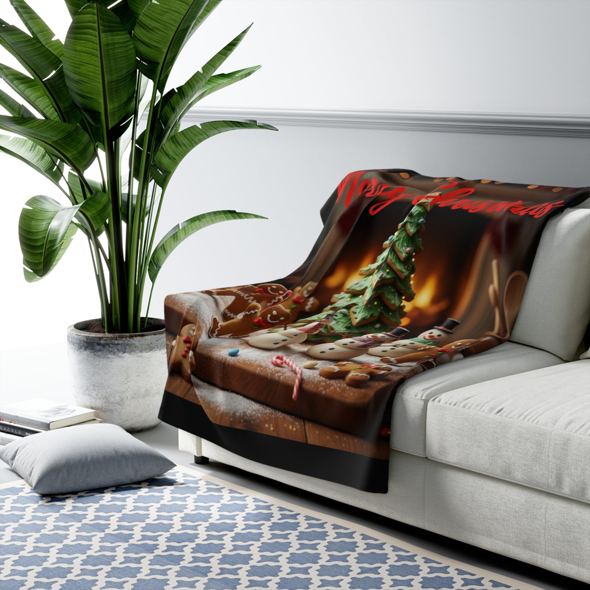 Cozy Christmas Sherpa Fleece Blanket, Warm Holiday Gift, Festive Home Decor, Merry Christmas Throw, Winter Blanket for Snuggling