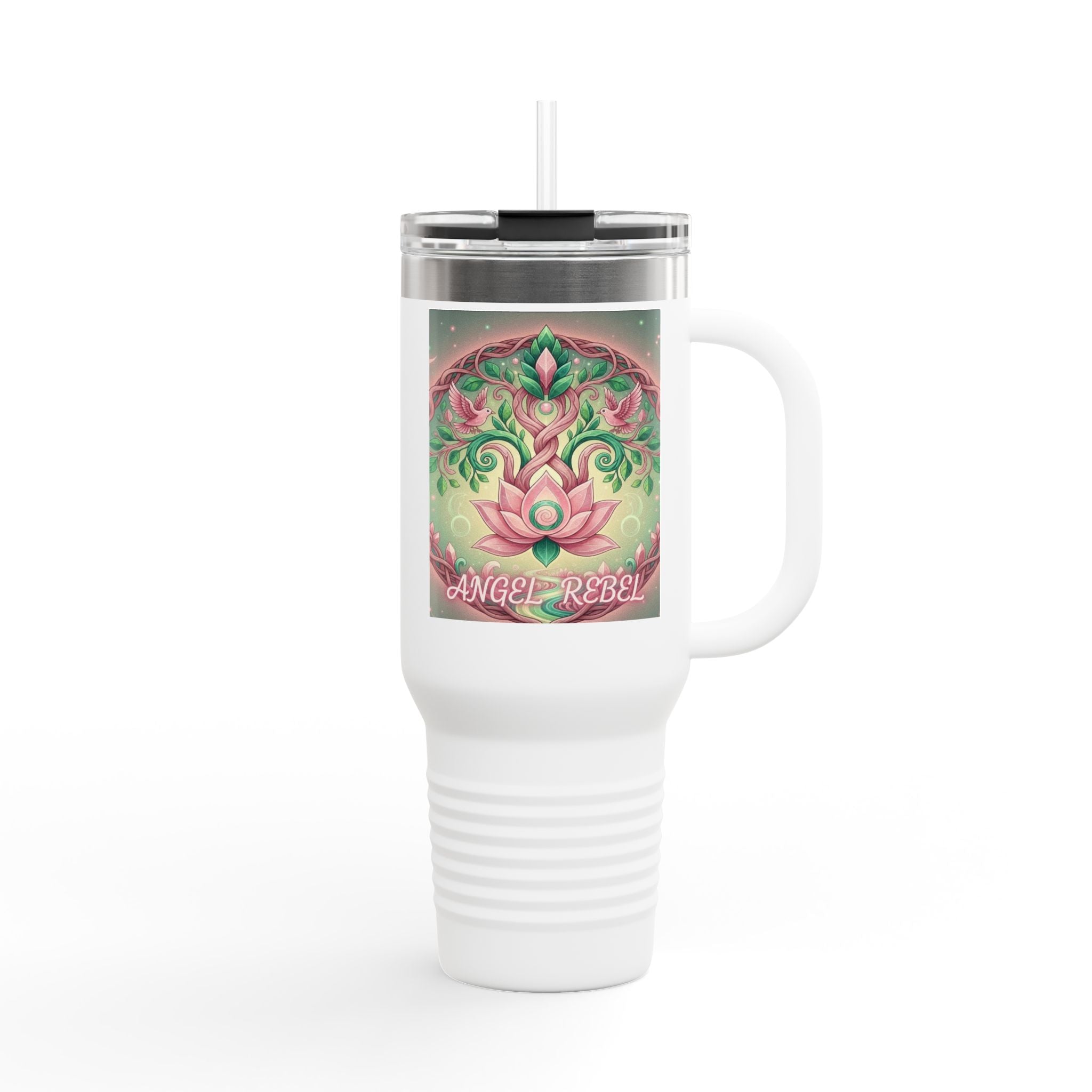 Colorful Insulated Travel Mug - 40oz, Perfect for Adventurers, Gifts for Her, Yoga Lovers, Motivational Drinkware, Eco-Friendly Travel