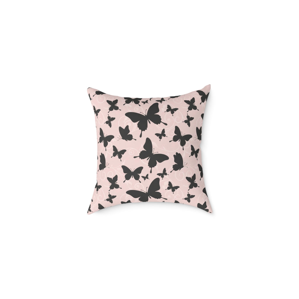 Butterfly Print Square Canvas Pillow - Chic Home Decor