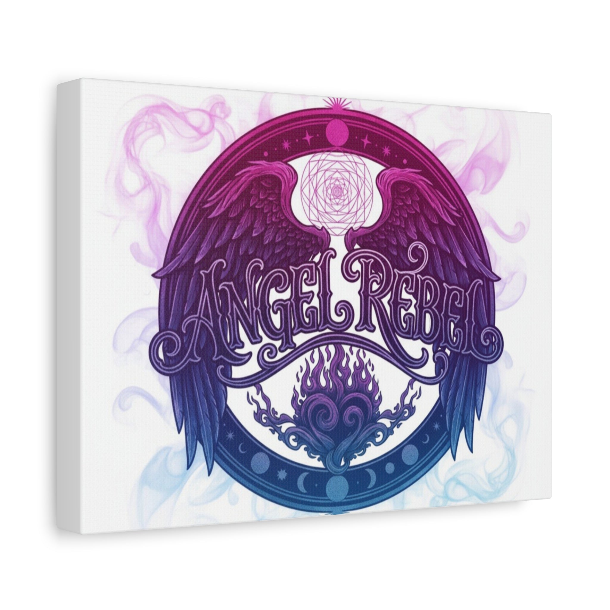 Colorful Wall Art Canvas Print, Angel Rebel Design, Bohemian Decor, Spiritual Gift, Home Wall Art, Vibrant Artwork, Abstract Canvas