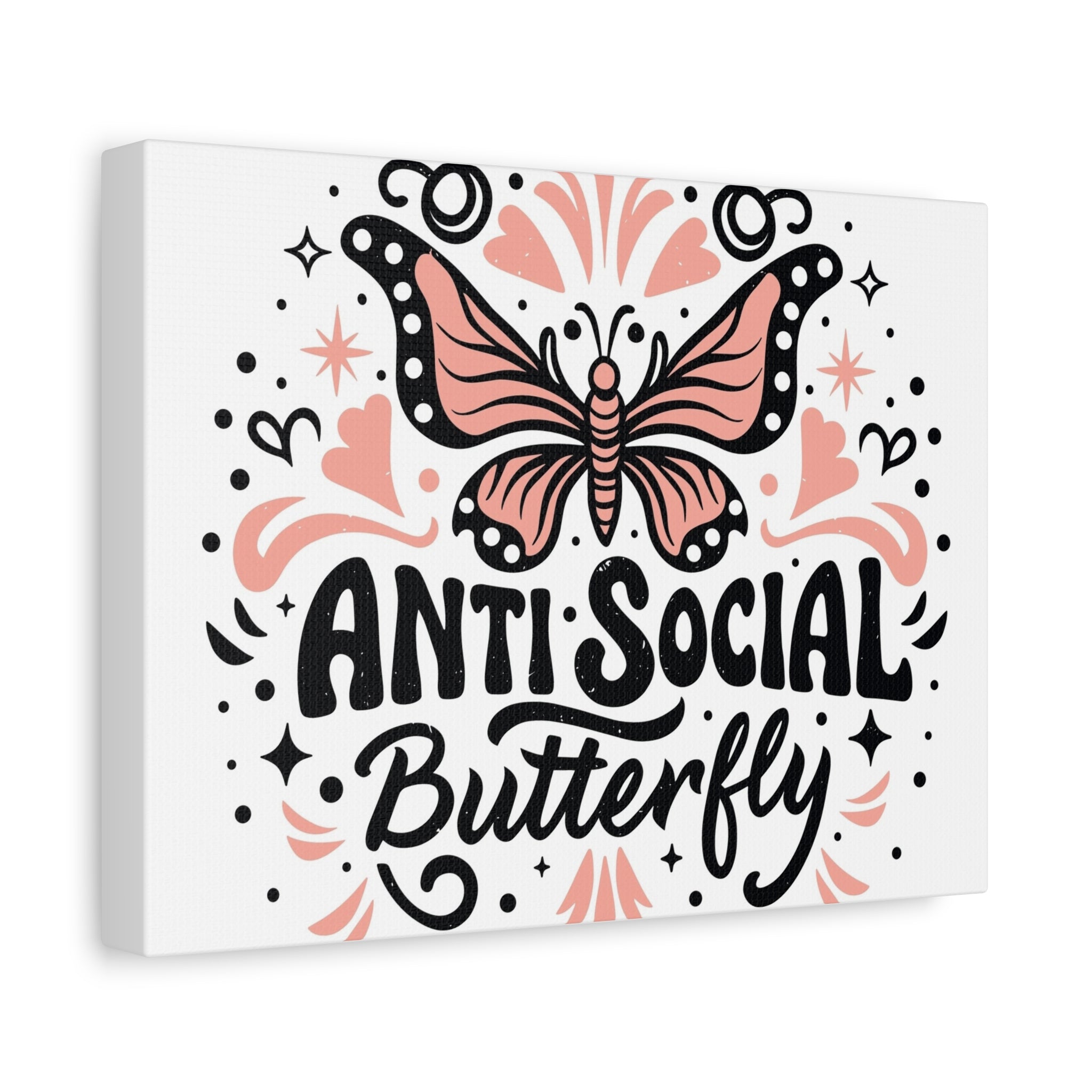 Anti Social Butterfly Canvas Art