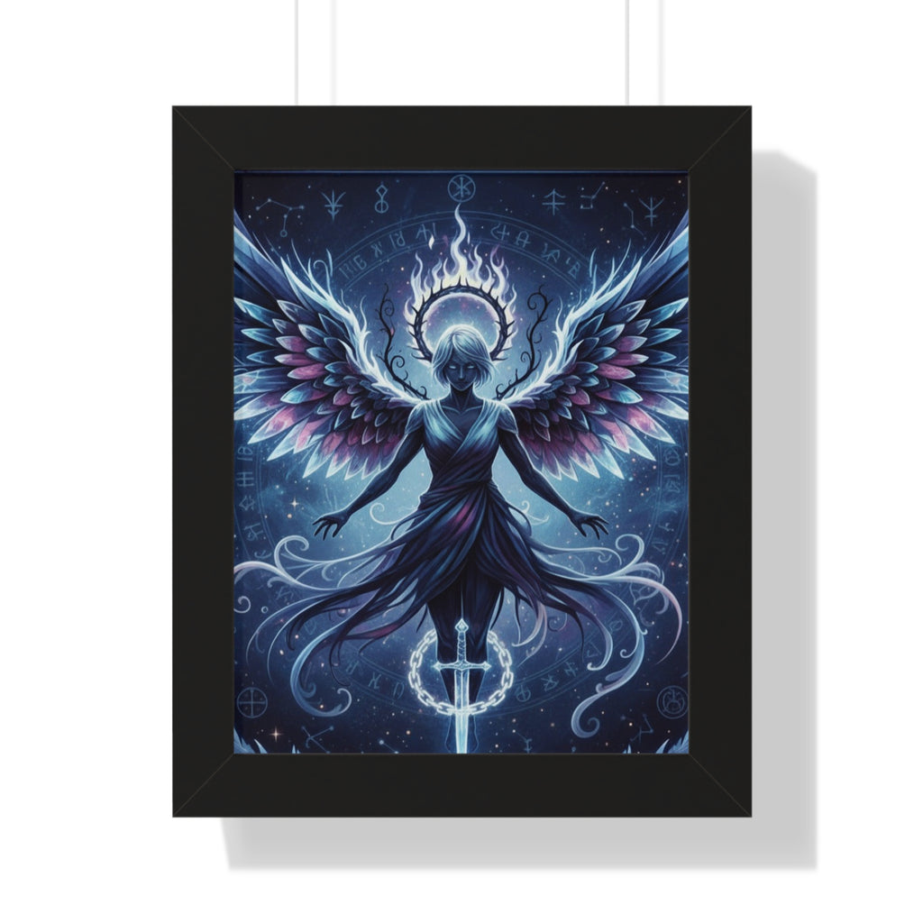 Celestial Guardian Framed Vertical Poster | Wall Art, Home Decor, Spiritual Gift, Fantasy Art, Angel Decor