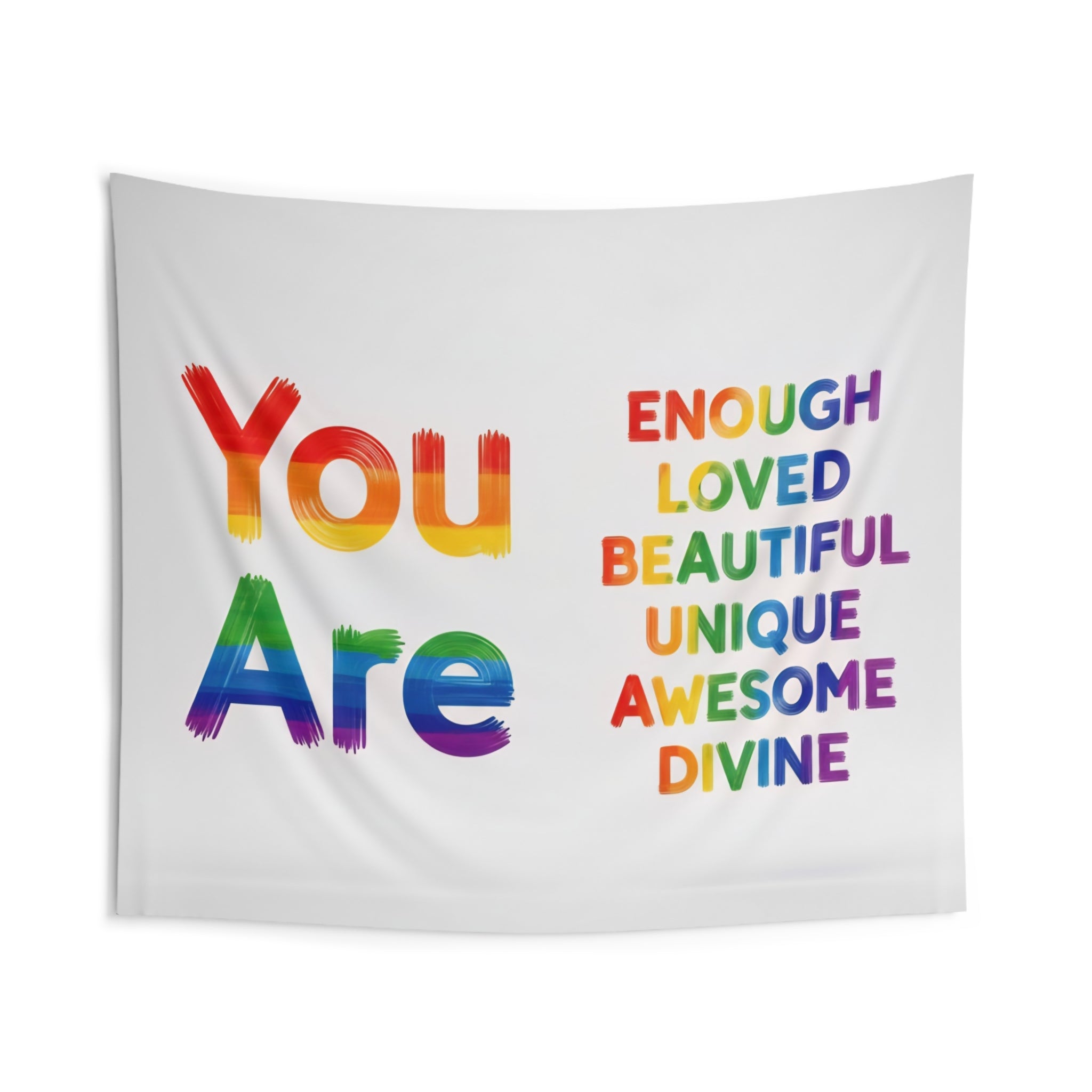 Colorful Affirmation Indoor Wall Tapestries, Boho Decor, Positive Vibes, Home Wall Art, Inspirational Room Decoration