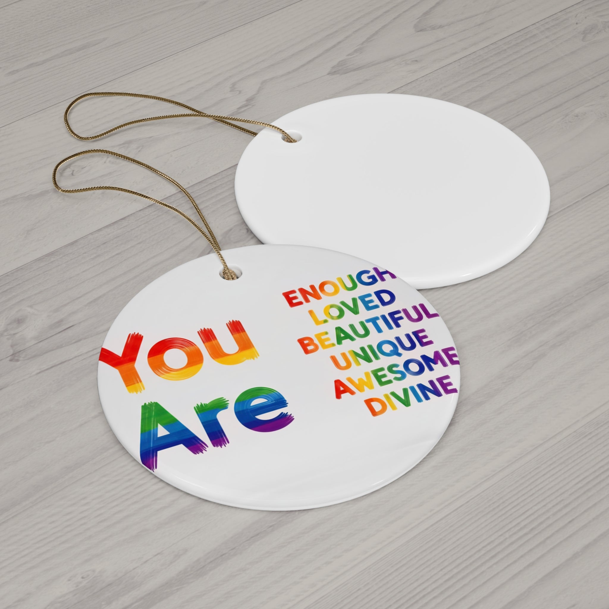 Colorful Motivational Ceramic Ornament - Perfect Gift for Holidays, Home Decor, Inspirational Keepsake, Unique Ornaments, Rainbow Gifts