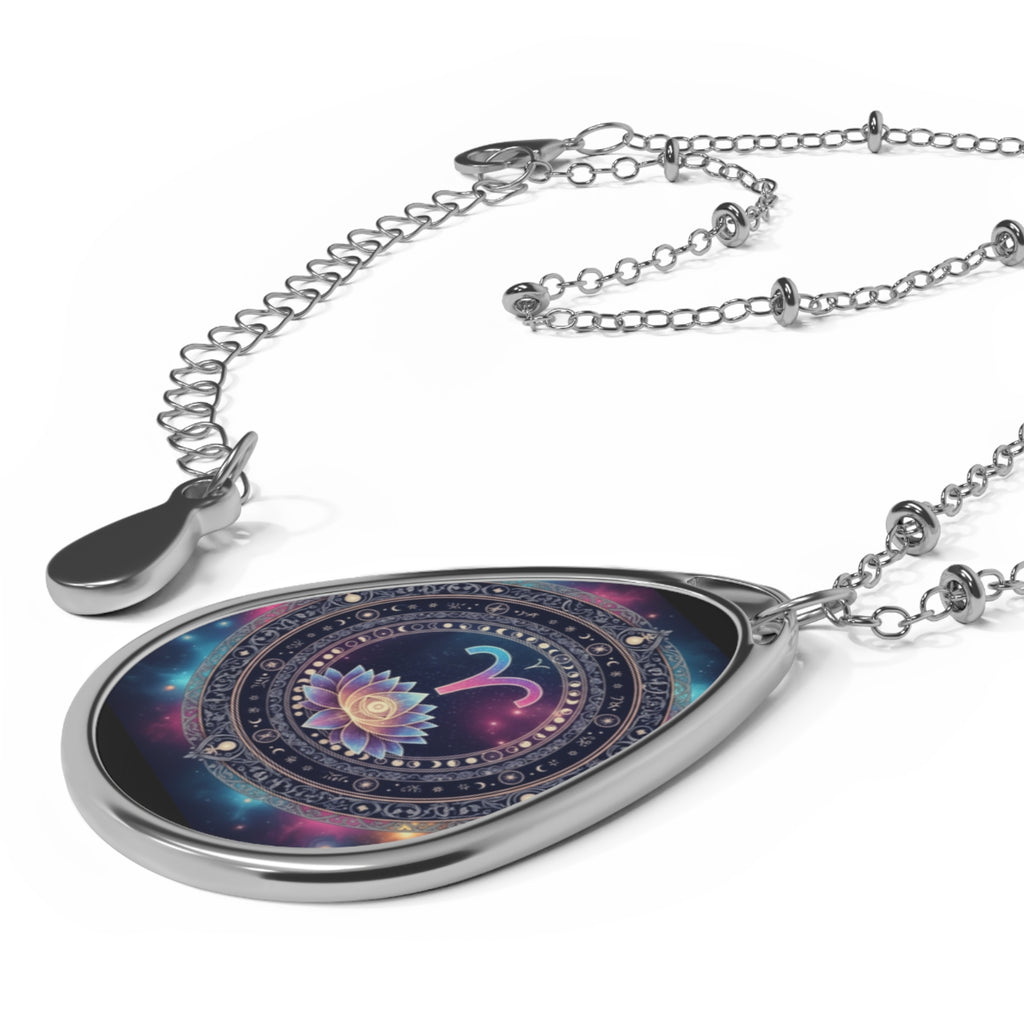 Celestial Oval Necklace, Mystic Jewelry, Astrology Pendant, Gift for Her, Horoscope Accessory
