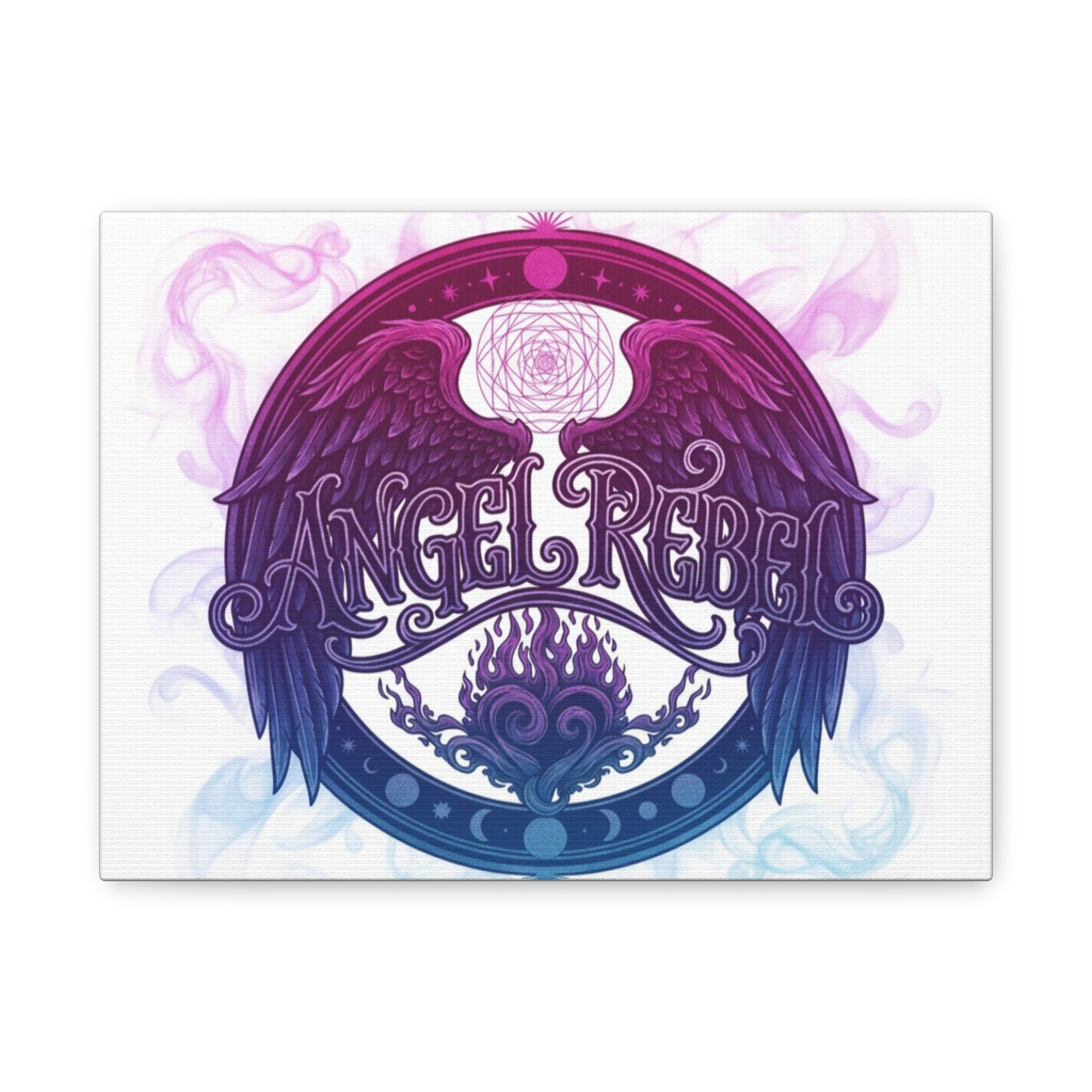 Colorful Wall Art Canvas Print, Angel Rebel Design, Bohemian Decor, Spiritual Gift, Home Wall Art, Vibrant Artwork, Abstract Canvas