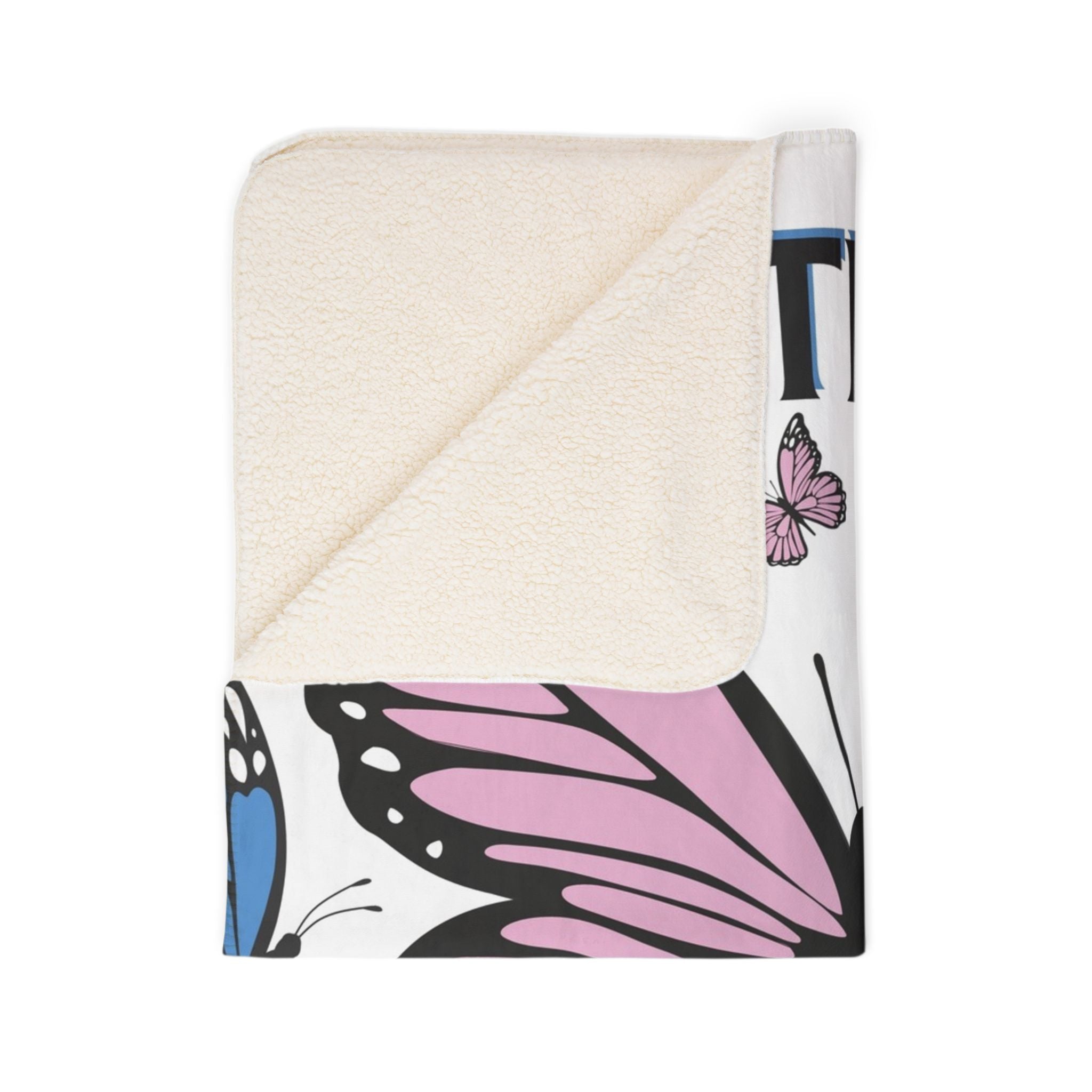 Butterfly Fleece Sherpa Blanket - Happy Mindset Design