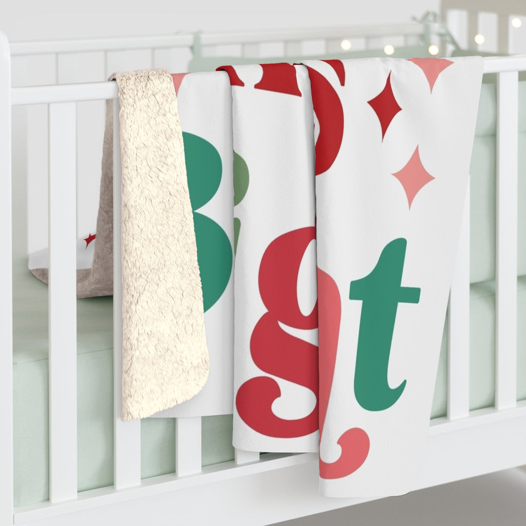 Cozy Sherpa Fleece Blanket - All is Calm, All is Bright | Christmas Gift, Winter Decor, Snuggle Throw, Holiday Blanket, Home Warmth