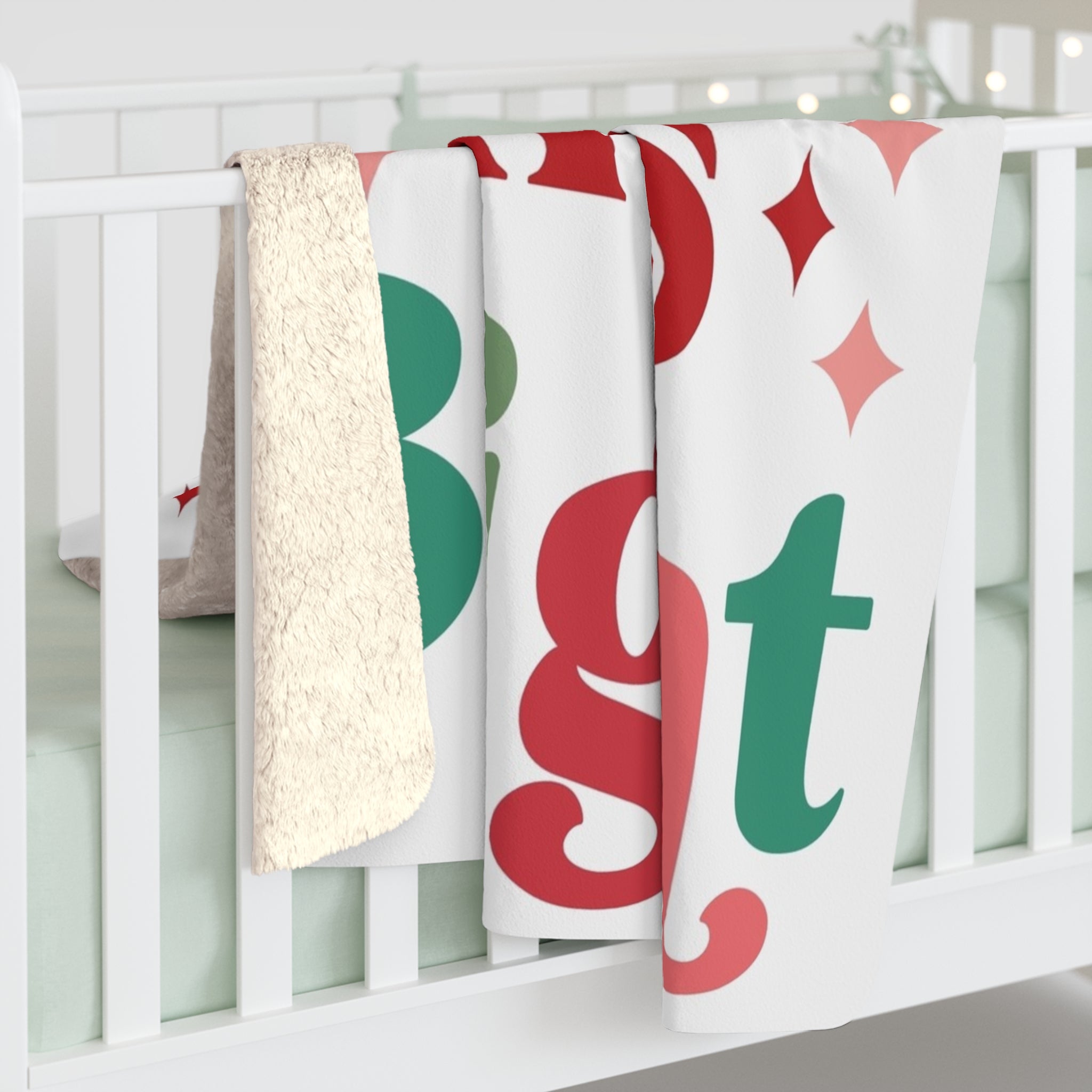 Cozy Sherpa Fleece Blanket - All is Calm, All is Bright | Christmas Gift, Winter Decor, Snuggle Throw, Holiday Blanket, Home Warmth