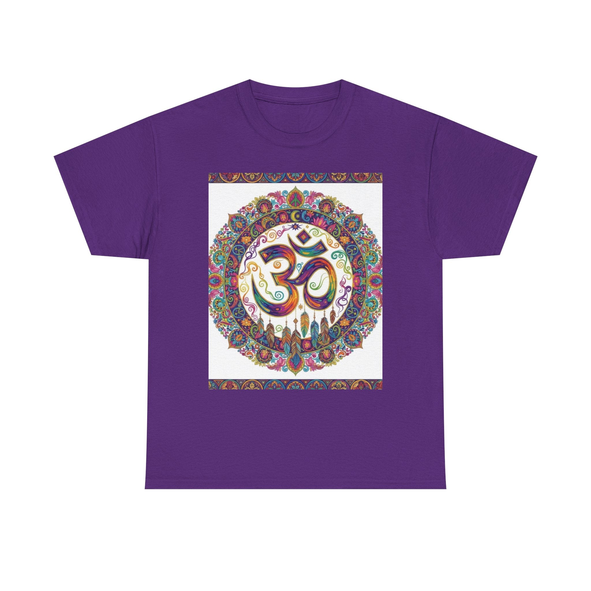 Colorful Lotus Flower Tee | Unisex Heavy Cotton Shirt, Mindfulness Gift, Yoga Apparel, Spiritual Tees, Meditation Top