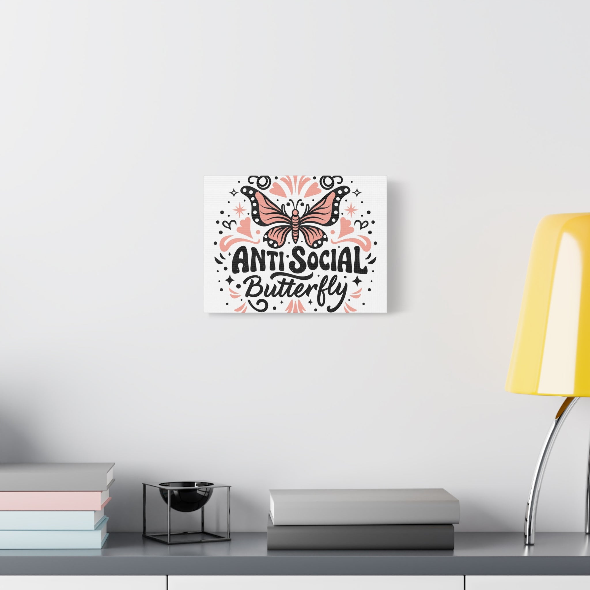 Anti Social Butterfly Canvas Art