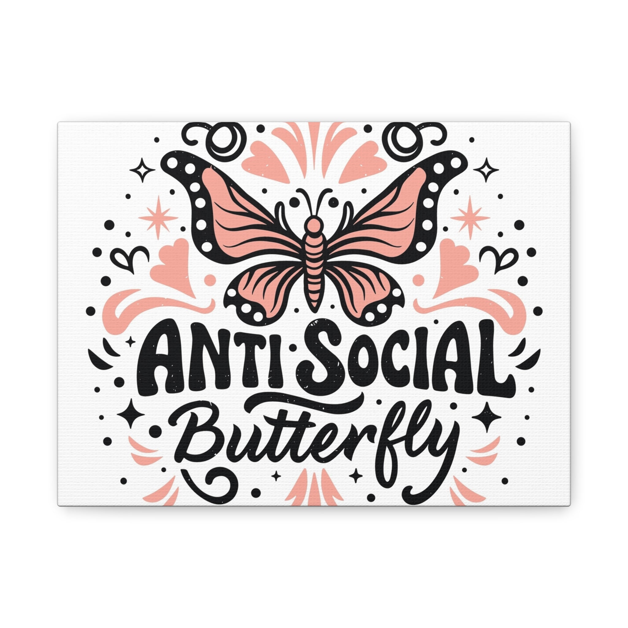 Anti Social Butterfly Canvas Art