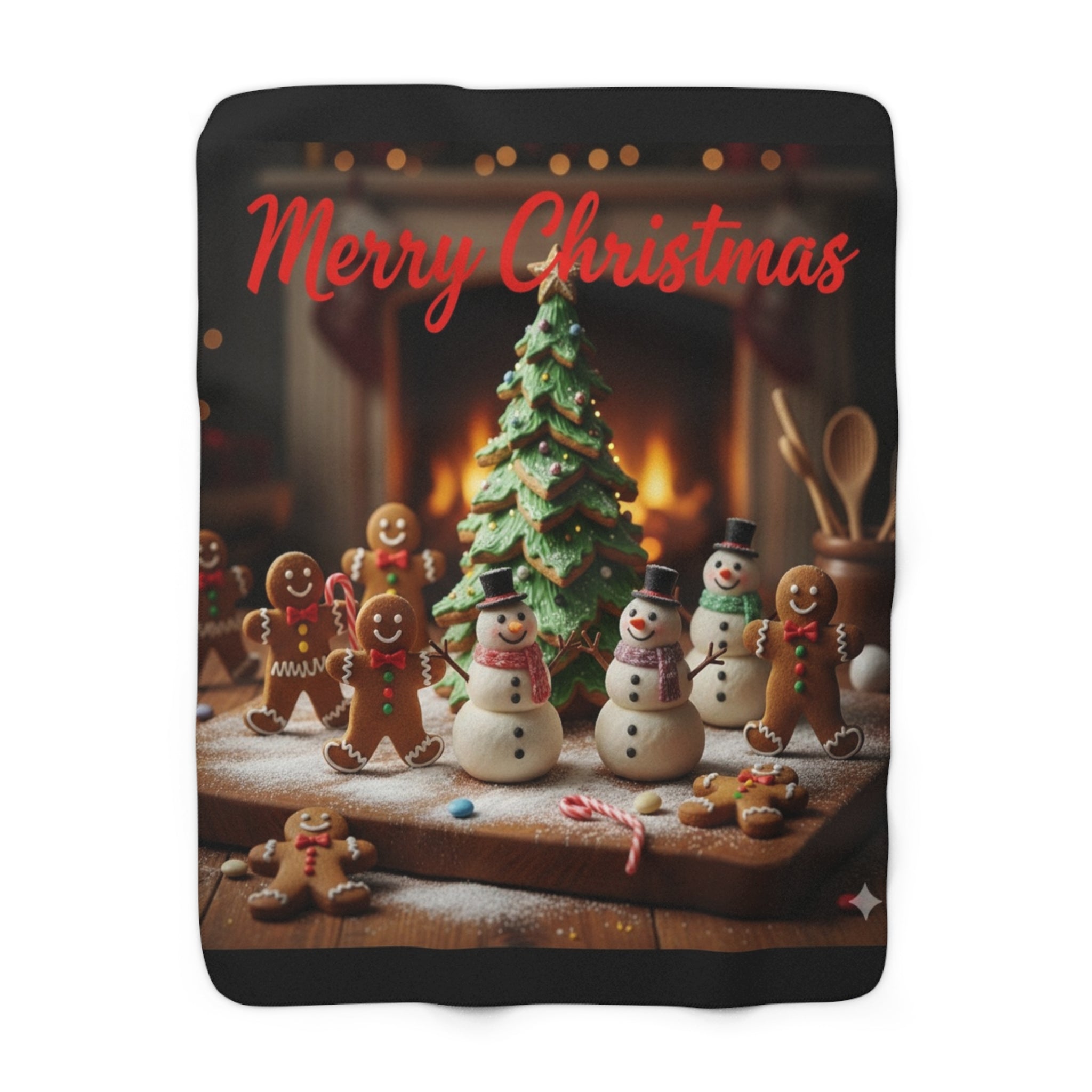 Cozy Christmas Sherpa Fleece Blanket, Warm Holiday Gift, Festive Home Decor, Merry Christmas Throw, Winter Blanket for Snuggling